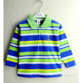 Kids Long Sleeve Polo Shirts Yarn Dye Fabric